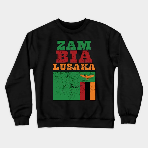 Flag of Zambia Crewneck Sweatshirt by KewaleeTee